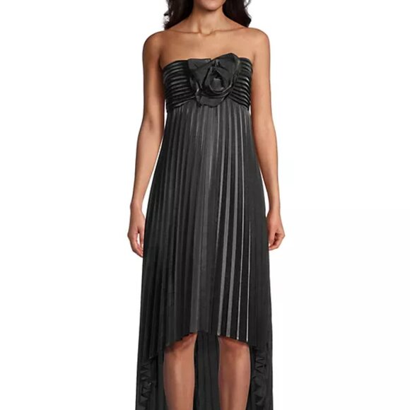 One33 Social  Pleated High-Low Strapless Midi-Dress - Picture 4 of 6